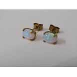 9ct YELLOW GOLD OPAL STUD EARRINGS