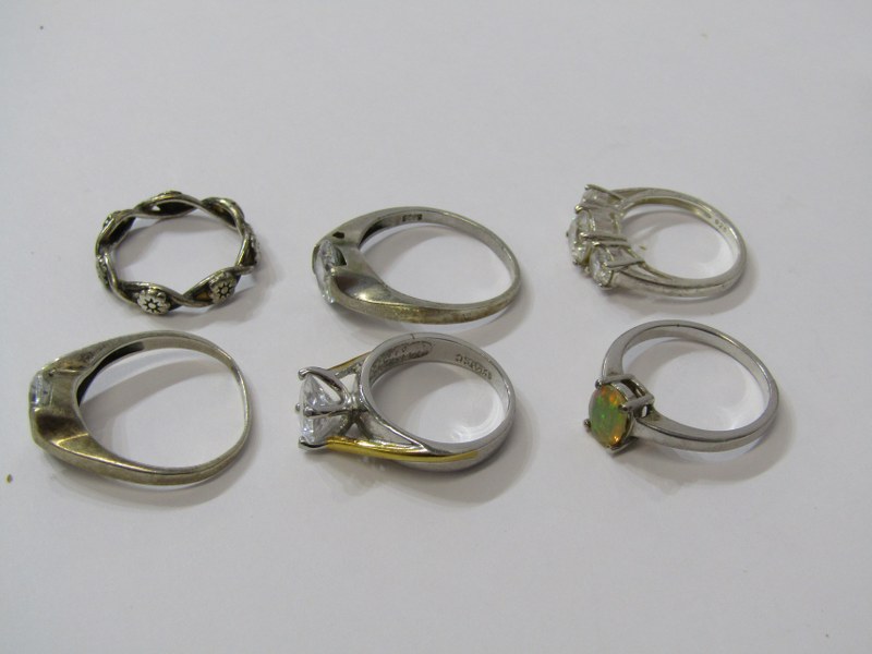SILVER RINGS, selection of 11 silver rings, mostly stoneset, various designs and sizes - Image 4 of 6