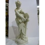PARIAN, Victorian figure of classical Harpist (some defects) 18.5" height