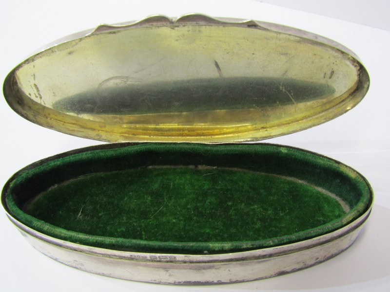 SILVER GREEN FELT LINED JEWELLERY BOX, Sheffield HM circa 1908 - Image 5 of 10