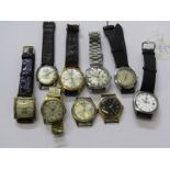 WRIST WATCHES, selection of gents wrist watches, including Bulova, Otima, Pulsar, etc, all untested