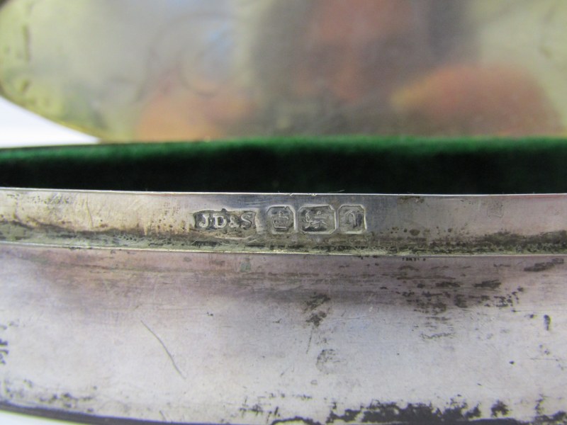 SILVER GREEN FELT LINED JEWELLERY BOX, Sheffield HM circa 1908 - Image 7 of 10