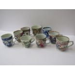 ORIENTAL CERAMICS, collection of 9 mainly 18th Century and export tea cups, including "Clobbered"