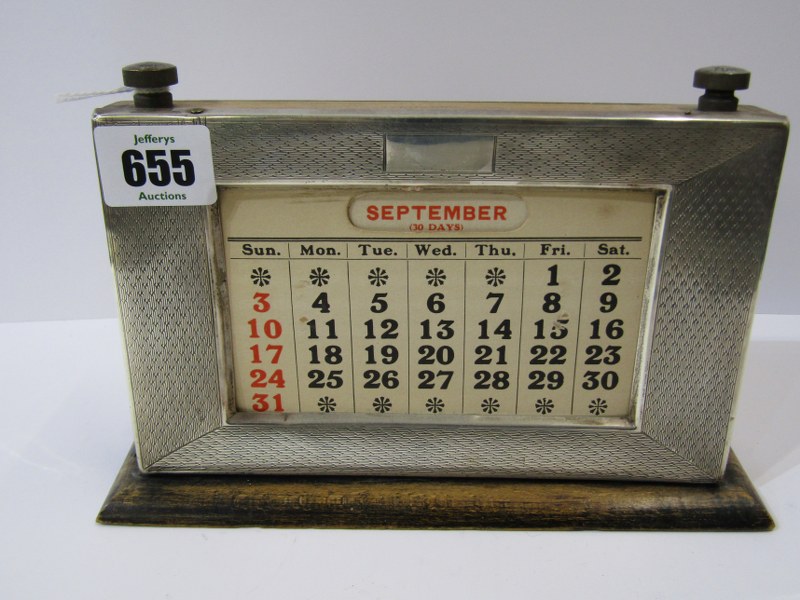 SILVER PERPETUAL TABLETOP CALENDAR, Birmingham 1929 - Image 2 of 4