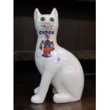 WEMYSS CAT - GRISELDA HILL POTTERY limited edition of 10, seated Cat figure with Cupar crest, 13.