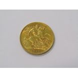 1913 22ct GOLD HALF SOVEREIGN COIN