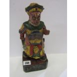 EASTERN CARVING, painted and gilded Mythological figure, 10.5" height