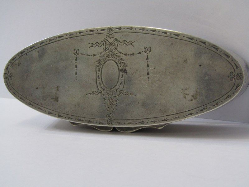 SILVER GREEN FELT LINED JEWELLERY BOX, Sheffield HM circa 1908 - Image 3 of 10