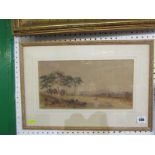 G.A. FRIPP, signed watercolour "Two Figures in Landscape Setting", 7" x 13"