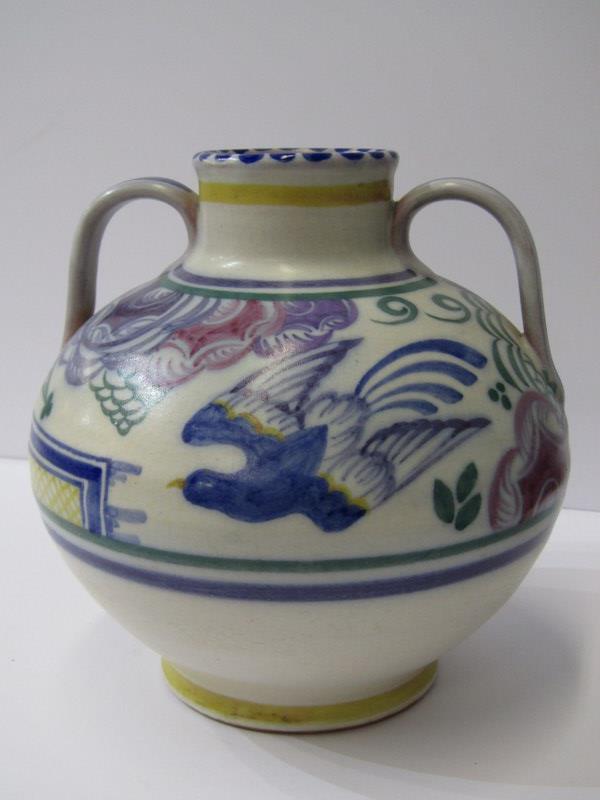 POOLE, "Bluebird" pattern twin handled spherical 7" vase, impressed 'Carter Stabler & Adams base - Image 2 of 6