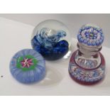 PAPERWEIGHTS, Perthshire limited edition floral domed glass paperweight, also Caithness "