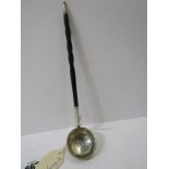 SILVER BRANDY SAUCE LADLE with baleen handle, possibly Glasgow 1860