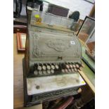 ANTIQUE CASH REGISTER, "National" tabletop register, model no 349? 17" height