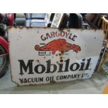 ENAMEL SIGN, Gargoyle "mobiloil" sign by the vacuum oil company ltd. 45" wide x 30" high