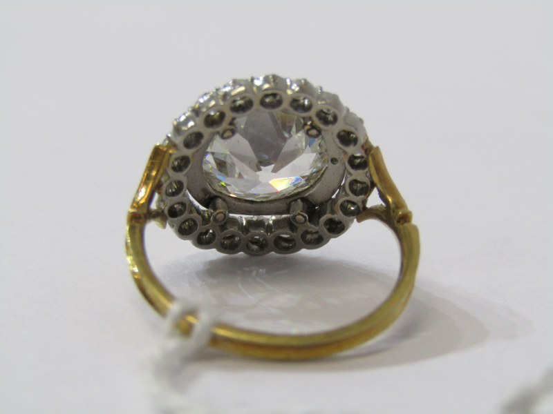 IMPRESSIVE 18ct YELLOW GOLD DIAMOND RING, principal old cushion cut diamond surrounded by further - Image 7 of 11