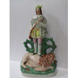 STAFFORDSHIRE POTTERY, 19th Century figure group "The Lion Killer", 16" height