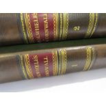 CORNWALL, Rev R. Polwhele "The History of Cornwall" 1803 - 1806 in 2 half leather volumes with