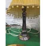 SILVER BASE TABLE LAMP, indistinct assay mark, 11" height