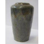 UPCHURCH POTTERY, blue mottled glazed tapering cylindrical 6" vase, impressed mark