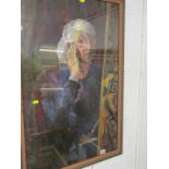 MOREEN MOSS, signed "Mixed Media" dated 1997 "Portrait of Artist", 31" x 19.5"