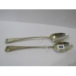 18th CENTURY MATCHED PAIR OF OLD ENGLISH PATTERN SERVING SPOONS, London 1791/99, maker RC, 208 grams