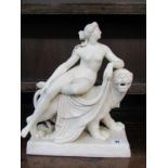 MINTON PARIAN, figure group "Ariadne on back of a Lioness", 11" width