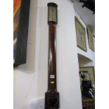 GEORGIAN STICK BAROMETER, by Watkins and Hill, satin finish dial, 38" height