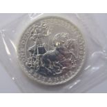 SILVER BRITANNIA, 1999 £2 coin 1 ounce fine silver in sealed packet