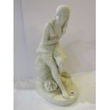 PARIAN, John Bell figure of Young Lady Traveller, kite registration mark (base chipped) 14" height