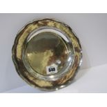 CRAFTED WHITE METAL LOBED EDGE DISH, 7.5" diameter, 349 grams