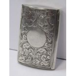 SILVER SLIDING FRONT VESTA CASE, unusual design flanking cartouche