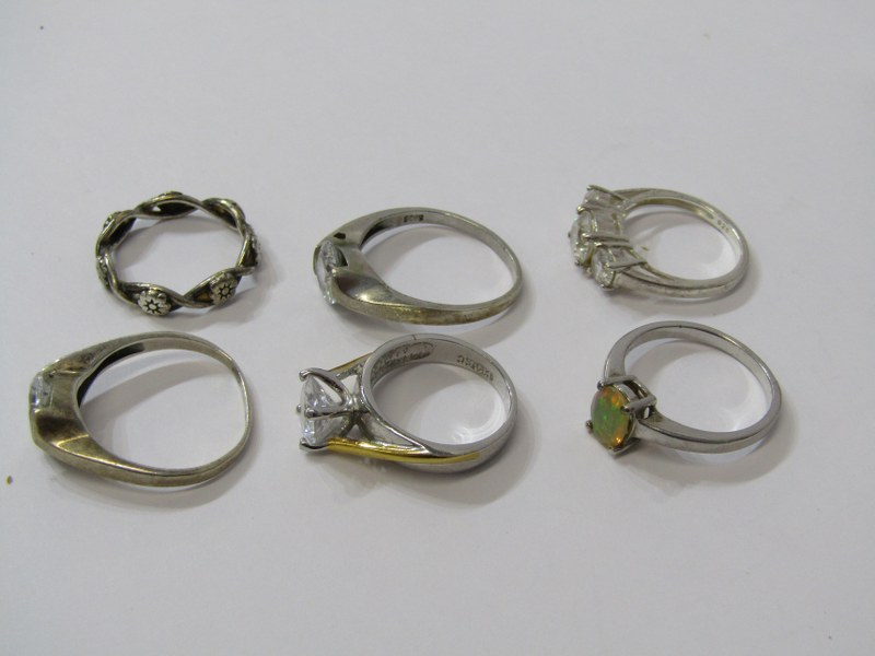 SILVER RINGS, selection of 11 silver rings, mostly stoneset, various designs and sizes - Image 3 of 6