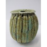 STUDIO POTTERY, Alan Wallwork studio pottery, "Seed Pod" vase, 5" height, signed to base