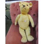 VINTAGE CHILTERN TEDDY BEAR, gold plush jointed body, 26" height