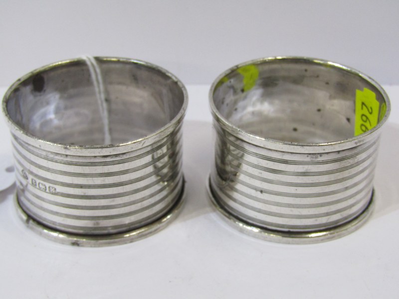 SILVER CIGARETTE CASE and pair of HM silver serviette rings, Birmingham 1922, 193 grams also a - Image 10 of 12
