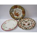 ROYAL CROWN DERBY, 2 gilded dessert plates; also Victorian gilded floral bordered dessert plate