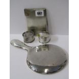 SILVER CIGARETTE CASE and pair of HM silver serviette rings, Birmingham 1922, 193 grams also a