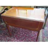 PEMBROKE TABLE, marquetry and inlaid mahogany single drawer Sheraton design Pembroke table, with