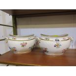 EARLY SPODE, pair of 19th Century Spode oval floral decorated sucriers, pattern no 1918