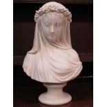 COPELAND PARIAN, pedestal figure "The Bride", 1861 modelled by Raphaelle Monti for Crystal Palace
