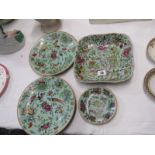 ORIENTAL CERAMICS, collection of 4 x 19th Century Chinese green celadon ground dishes, comprising