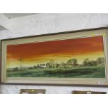 BARNFATHER, signed oil on canvas dated 1971, "Turk Dean Farm, Cotswolds", 14" x 41"