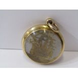 9ct GOLD HMS VICTORY WATCH FOB, unusual design