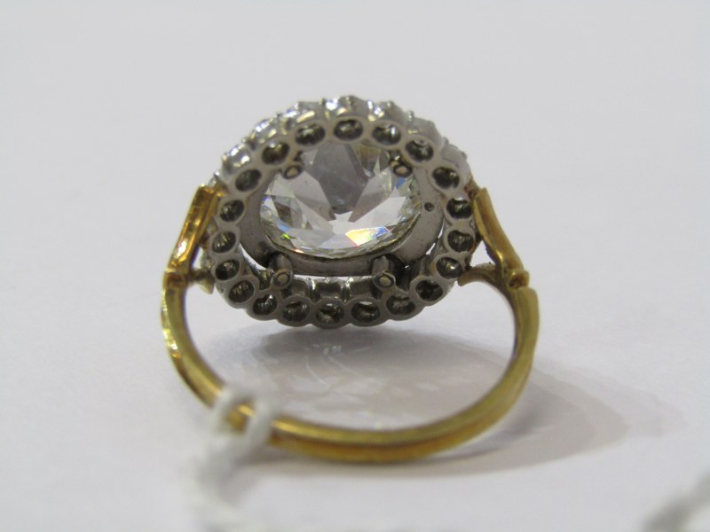 IMPRESSIVE 18ct YELLOW GOLD DIAMOND RING, principal old cushion cut diamond surrounded by further - Image 8 of 11