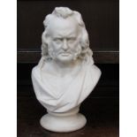 VICTORIAN PARIAN BUST of John Wilson by Kerr and Binns, Worcester, designed by C Toft, 11" height