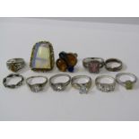 SILVER RINGS, selection of 11 silver rings, mostly stoneset, various designs and sizes