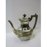 SILVER COFFEE POT, rectangular waisted body coffee pot, London 1896, 651 grams inclusive of