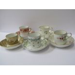 19th CENTURY ENGLISH PORCELAIN, collection of 5 Regency coffee cans and saucers including 2 Derby