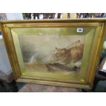 H. B. CARTER, signed watercolour dated 1854, " Shipwreck off Headland", 12" x 17"