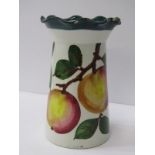 WEMYSS, "Apple" design crinoline edge, 5.5" vase, Goode retail mark, (rim chips)